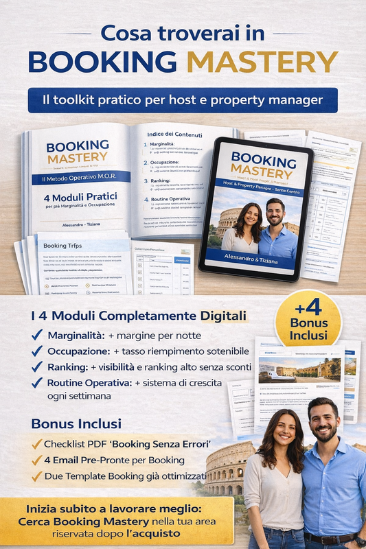 Booking Mastery – Guida digitale per host e property manager | Download immediato
